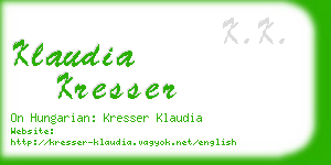 klaudia kresser business card